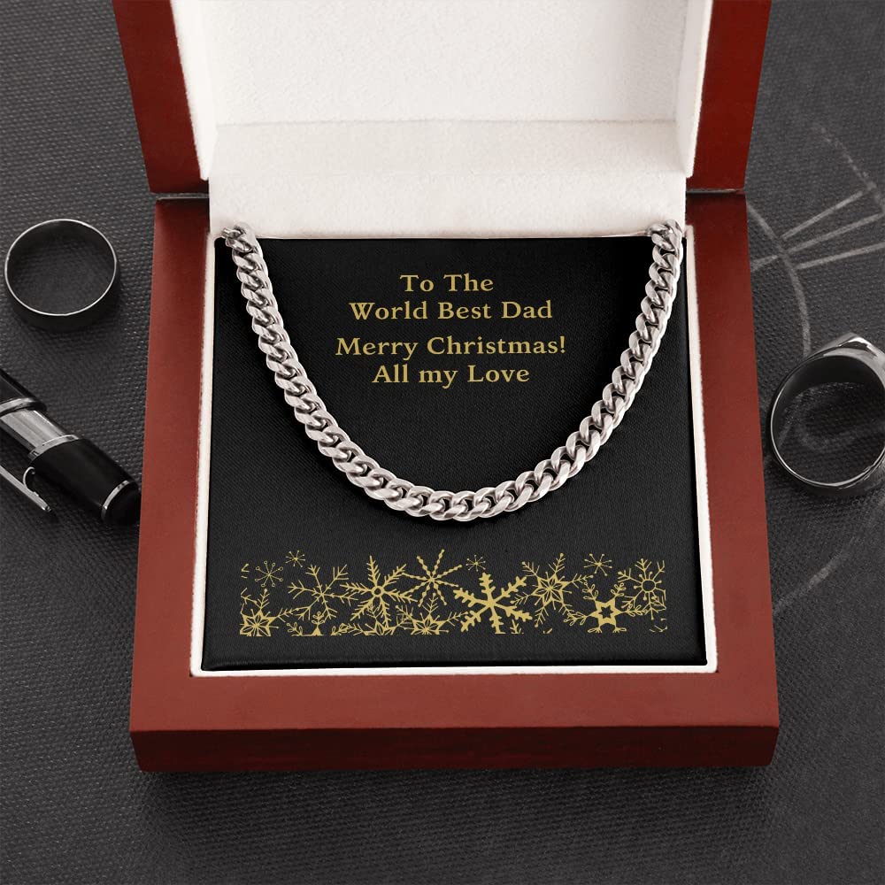 Personalized Message Necklace Handmade Necklace Personalized Name Necklace To The Worlds Best Dad Cuban Link Chain