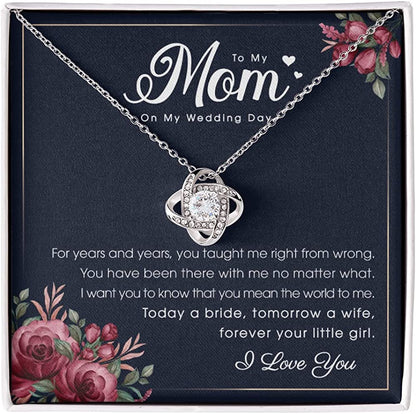 Wedding Necklace Gift, - To Mom on My Wedding Day Alluring Beauty Necklace, Mother of the Bride Gifts From Daughter, Wedding Gifts for Mom