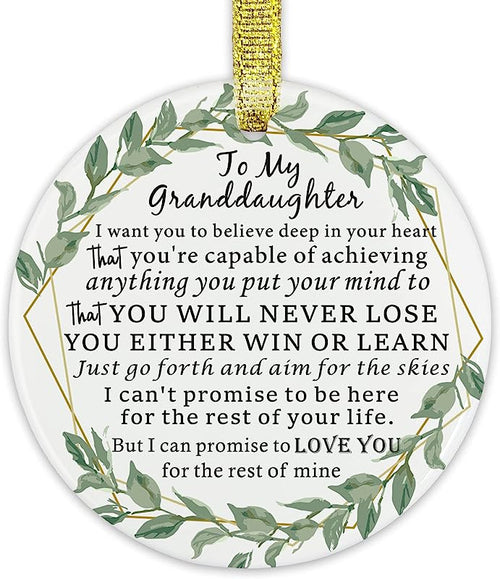 Personalized Ornaments Decoration 3" Ornament Granddaughter,  To My Granddaughter Love From Grandma Grandpa Xmas Anniversary Christmas Ornament