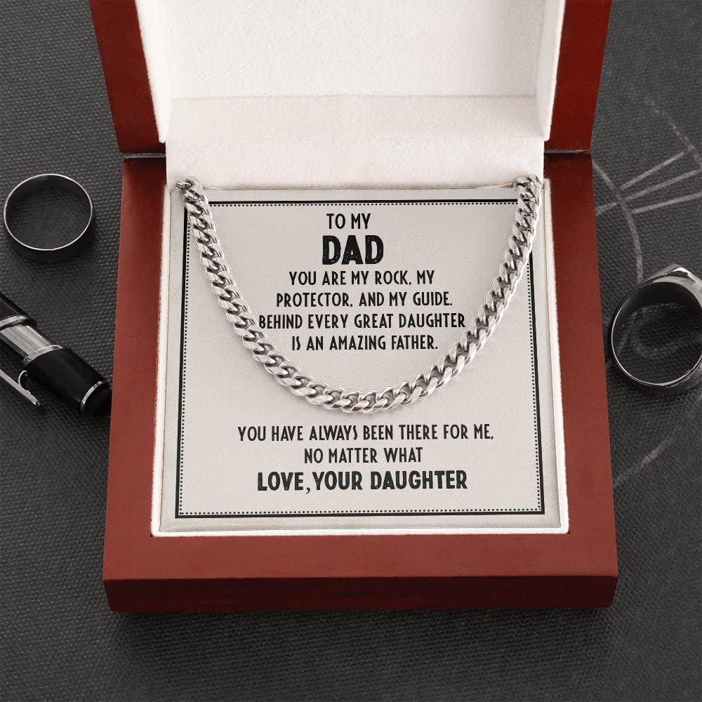 To My Dad Necklace From Daughter I Love You To My Daddy Gift Father Necklace Dad Gift from Son Cuban Chain Necklace