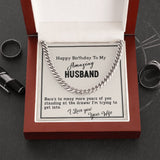 For Husband To My Man From Wife Cuban Link Chain Necklace For Him Jewelry For Husband Romantic Soulmate Gift