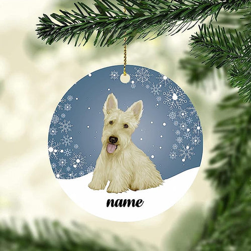 Scottish Terrier Wheaten Christmas Ornament, Personalized Pets Ornaments, Custom Pets Name Christmas Bauble, Memorial Gifts For Pets Mom Dad, Keepsake Christmas Tree Decorations Hanging Ornaments