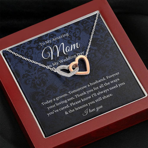 Wedding Necklace Gift Generic Interlocking HeartsMother Of The Groom Gift From Son To Mom Wedding Gift From Son
