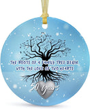 50Th Anniversary Wedding Ornament  Christmas Hanging For Couple,50 Years As Mr And Mrs,Wedding Gift For Parent,Ceramic Ornament For 50Th Husband&Wife Married Decoration With Ribbon,Gift Box,Card