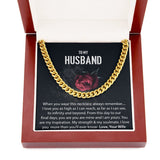 To My Husband Cuban Chain Necklace Wife Husband Necklace Chain Custom Jewelry Valetine Gift Ideas for Him for Men
