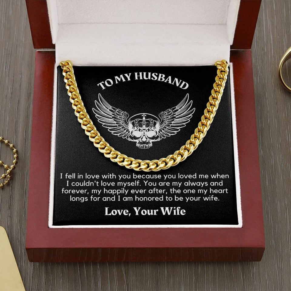 To My Husband Cuban Chain Necklace Husband Necklace from Wife Wife Husband Necklace Chain Valetine Gift Ideas for