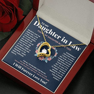 Daughter In Law Necklace Gift - Mothers Day Gift, Valentines Gift, Christmas Gift for Daughter In Law Forever Love Necklace