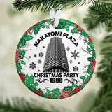 Nakatomi Plaza 1988 Accents Home Living Christmas Ornament, Ceramic Tree Keepsake Present For Family,Friends,Couple &Engagement Party Round Porcelain Best Memory Funny Gift For Birthday