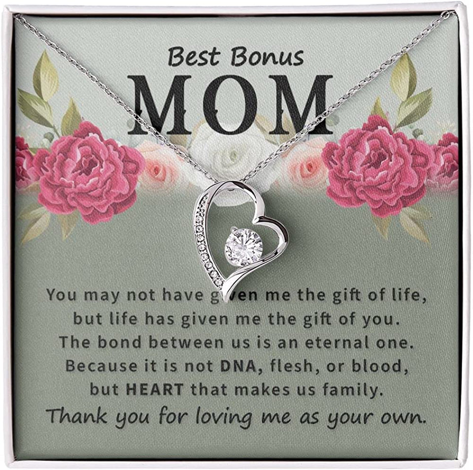 Best Bonus Mom You May Not Have Forever Love Pendant Necklace