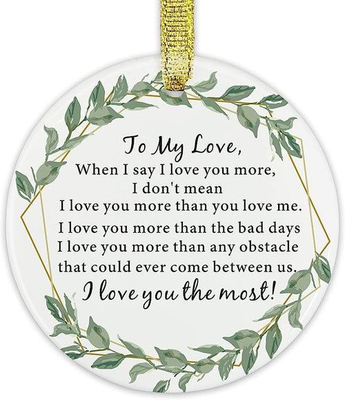 Personalized Christmas Ornaments I Love You Most, Girlfriend/Boyfriend Birthday Gifts, Husband Wife Gifts, Women/Men, Romantic Presents For Valentines Day Christmas