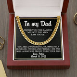 Father of The Groom Gift from Groom Father of Groom Wedding Necklace Personalized Wedding Gift for Dad from Son Cuban