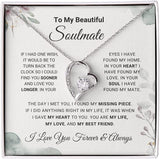 To My Beautiful Soulmate Forever Lover Necklace Jewelry Gift for Wife Anniversary Wedding Gift