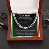 Message Necklace Irish-American Dad Cuban Link Chain necklace on message card. Perfect for Birthday. Gift to
