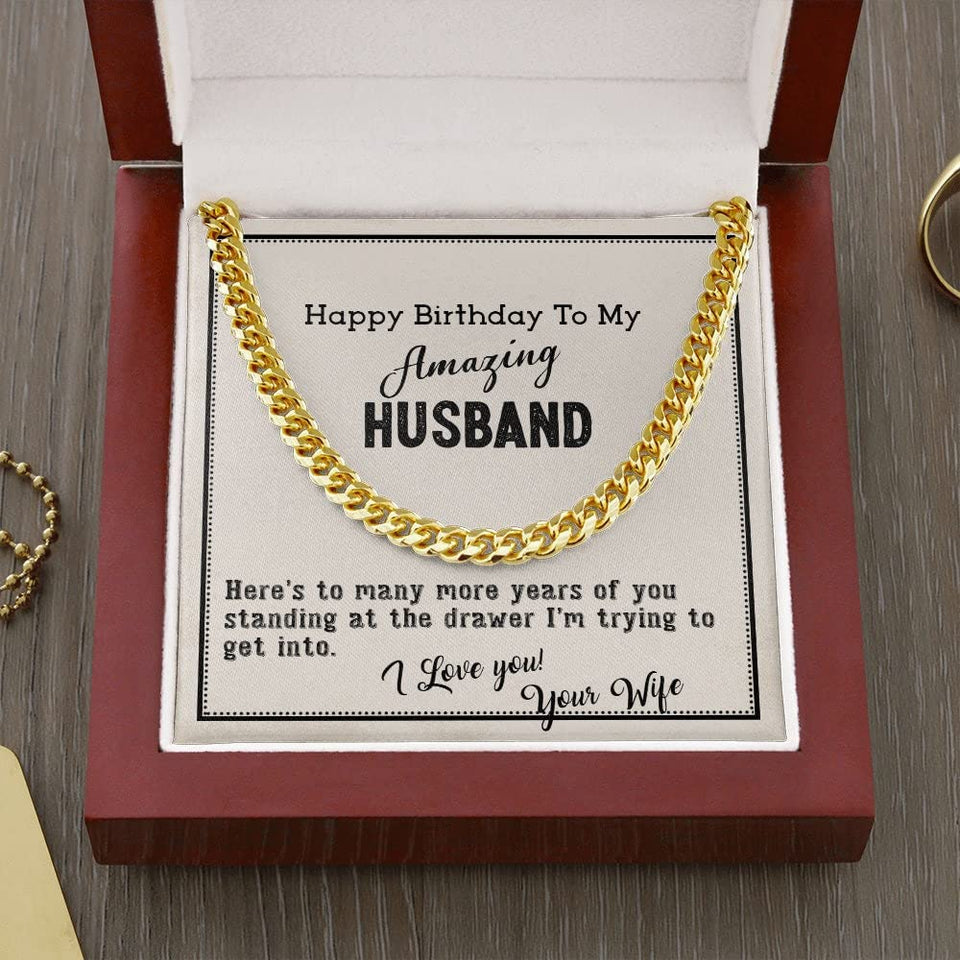 For Husband To My Man From Wife Cuban Link Chain Necklace For Him Jewelry For Husband Romantic Soulmate Gift