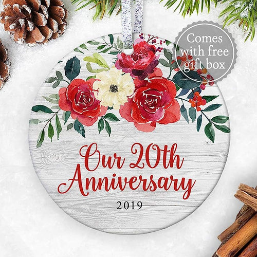 20 Twenty Years Married 20Th Anniversary Gift 2019 Christmas Ornament For Husband Wife Marriage Tree Decoration Keepsake - 3