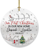 New Home Ornament Gift For Housewarming Mr & Mrs, Personalized Our First Christmas In Our New Home Ornament Christmas , 1St Xmas In New Home Ornament, Custom Names Date Couple Ornament Christmas