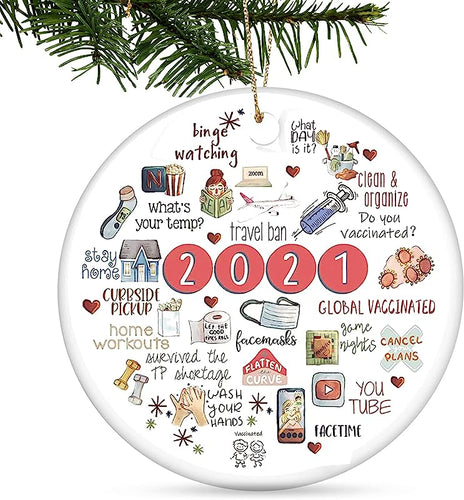 Tmflexe  Christmas Ornaments Decorations Tree Hanging Ornaments Kits Accessories Surviving Souvenir Gift For Home Indoor Outdoor Decor