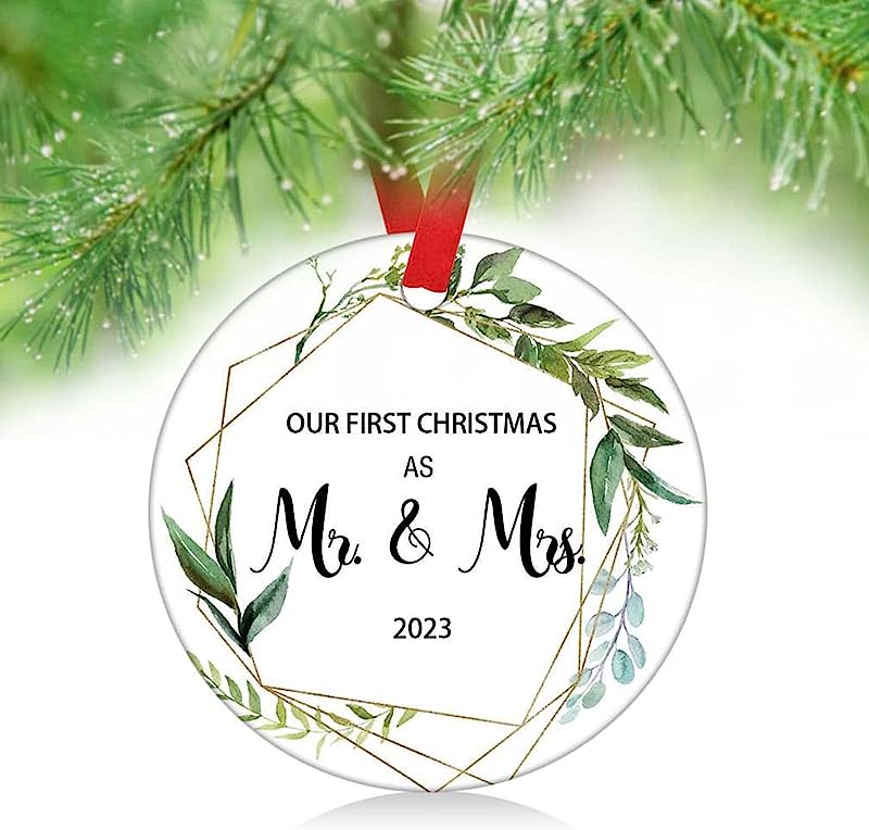  Our First Christmas As Mr & Mrs Couple Married Wedding Decoration 3
