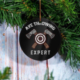 Christmas Tree Decoration - Funny Axe Throwing Ax Lumberjack Ornament - Christmas Ornament, Ready To Personalize, Personalized Gift, Christmas Tree, Custom Name Ornament