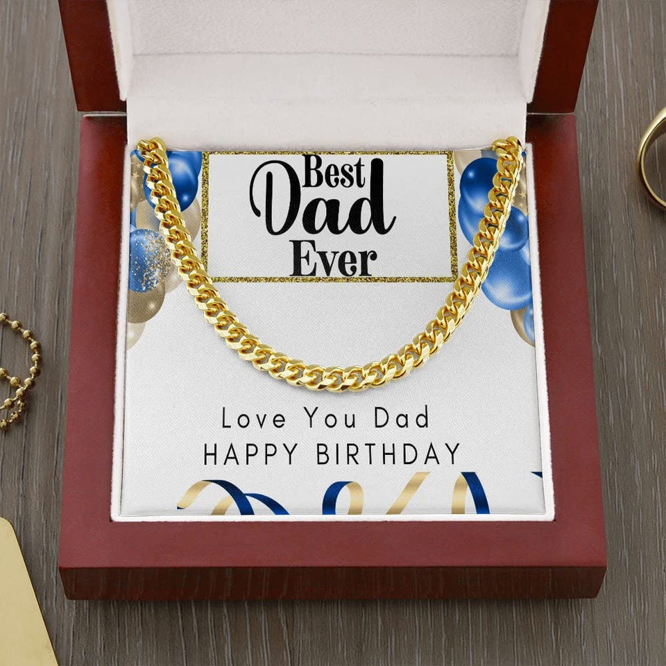 Father's Day Necklace Gift For Dad Happy Birthday To My Dad Cuban Link Chain Gift for Dad Gift from Son or Daughter