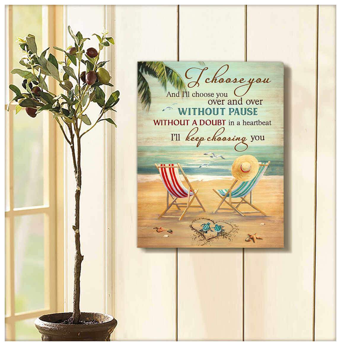 Turtle Choose You Canvas Wall Art