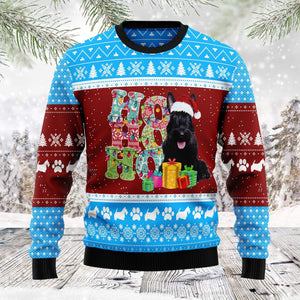 HoHoHo Scottish Terrier Dog Ugly Christmas Sweater 