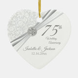 75Th Diamond Wedding Anniversary Ceramic Ornament