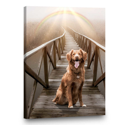 Dog Memorial Canvas, Rainbow Bridge Pet Memorial, Pet Sympathy Gift