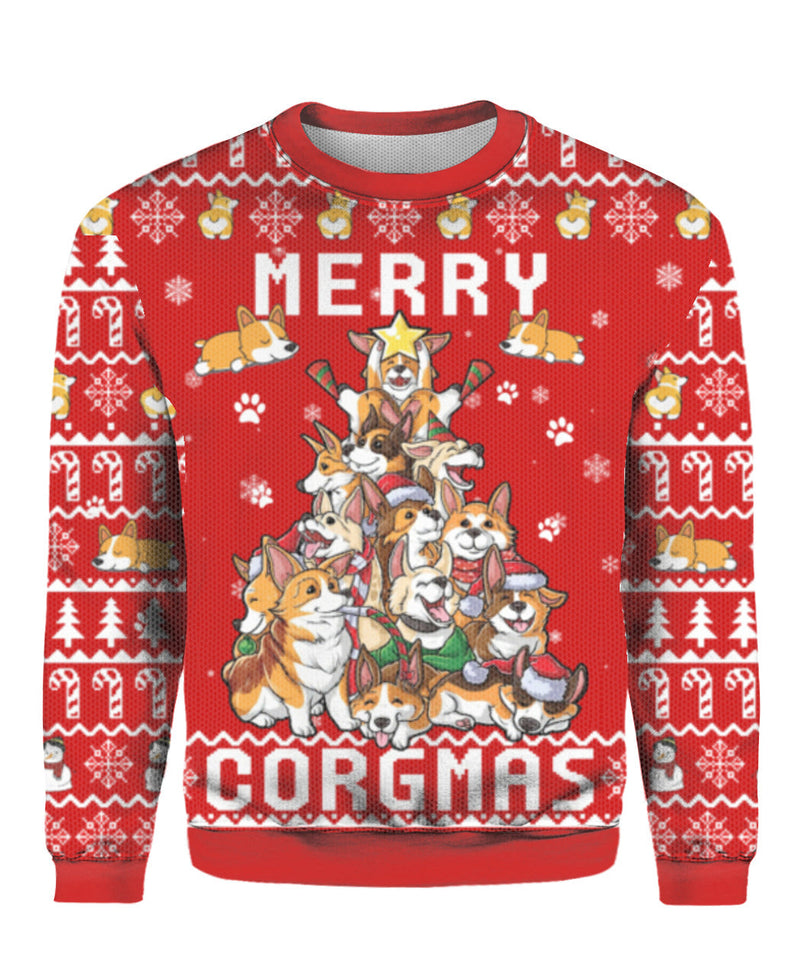 Funny Corgi Merry Corgmas Ugly Christmas Sweater | For Men & Women | UH1406