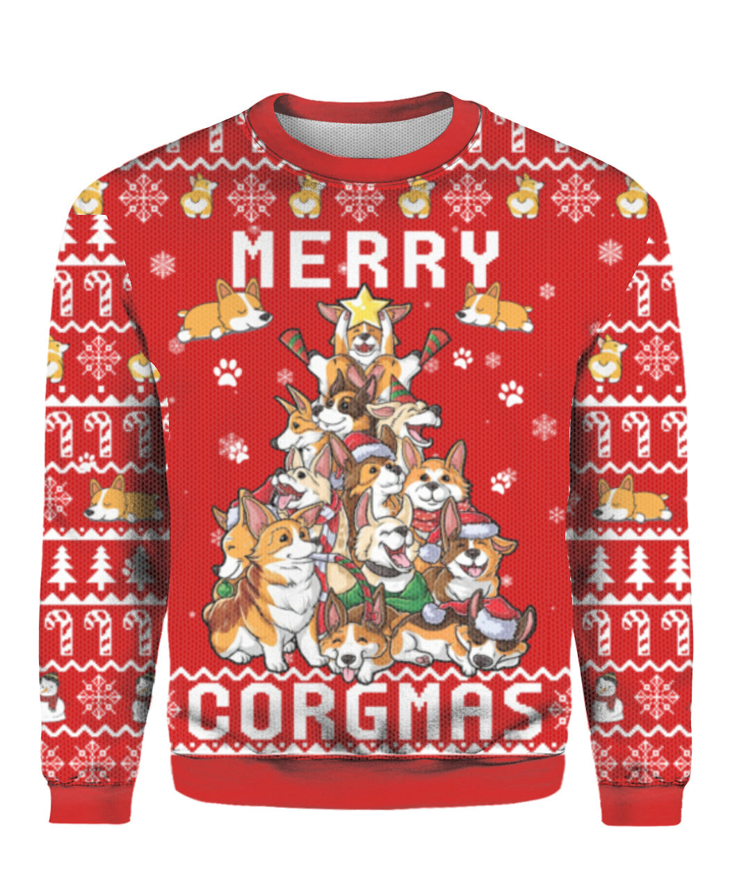 Funny Corgi Merry Corgmas Ugly Christmas Sweater | For Men & Women | UH1406