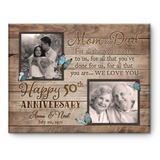 50th Wedding Anniversary Gift For Parents, Personalized Canvas Print