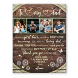 Dad Gift, Fathers Day Gift From Daughter, Thank You Dad Gift, To My Dad Collage Canvas, Birthday Gift For Dad
