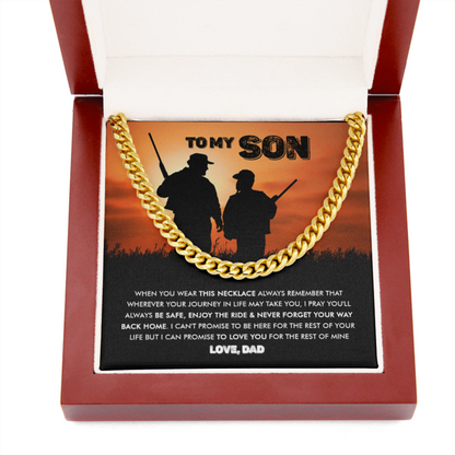 To My Son - Never Forget Your Way Back Home - Cuban Link Chain Necklace