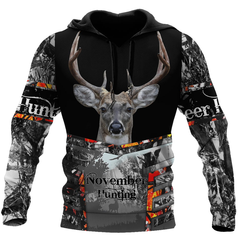 Hunting Gifts Deer Hunting Gifts November Deer Hunting All Over Printed US Unisex Size Hoodie
