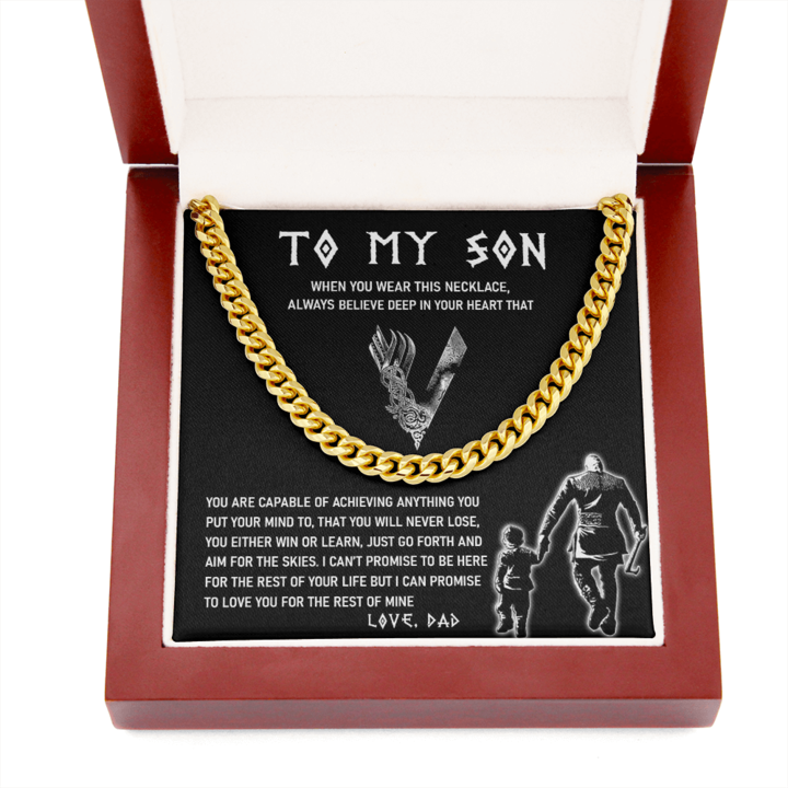 To My Son - Always Believe In Your Heart - Cuban Link Chain Necklace