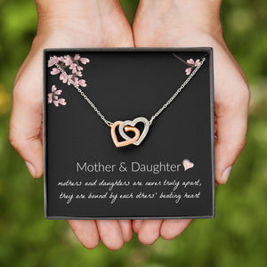 Mother and Daughter Necklace - Mother and Daughter Are Never Truly Apart, Gift for Mother and Daughter Interlocking Hearts Necklace - XL051Y