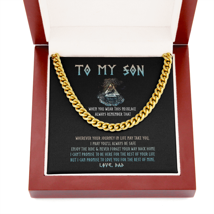 To My Son - I Pray You'll Always Be Safe - Cuban Link Chain Necklace