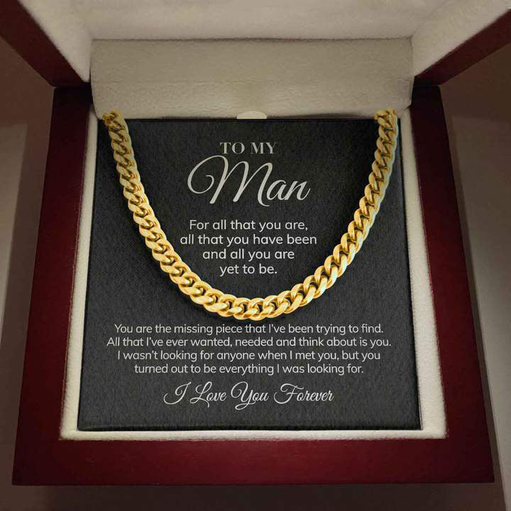 To My Man - For All That You Are - Cuban Link Chain Necklace