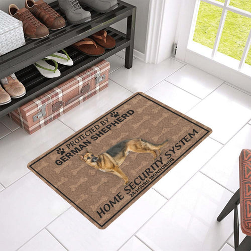 German Shepherd Home Security System Doormat | Colorful | Size 8x27'' 24x36''