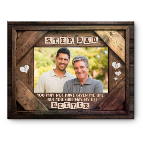 Step Dad Gift, Custom Gift For Dad, Personalized Photo Canvas Print