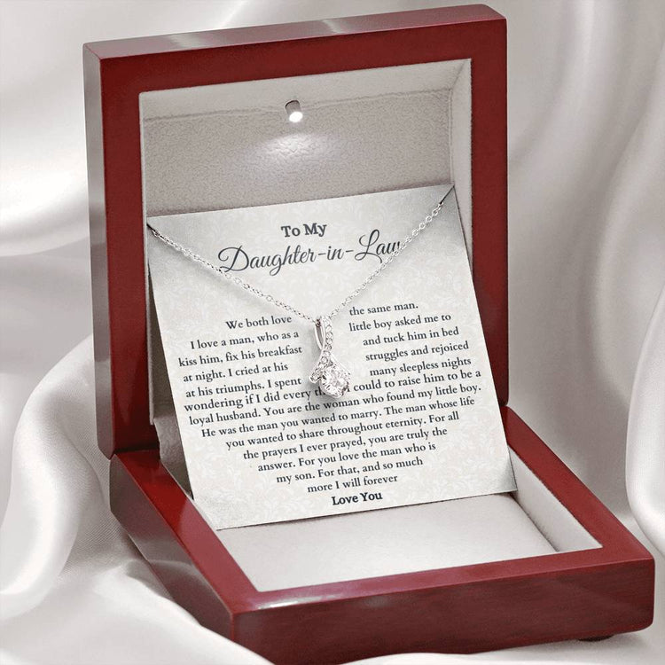 Daughter-In-Law Necklace, To My Daughter-In-Law Necklace for You Love The Man Who is My Son, Necklace for Daughter-In-Law, Alluring Beauty Necklace - TGV
