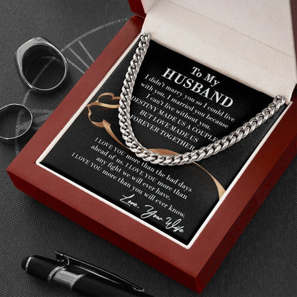 Husband Necklace, To My Husband Necklace I Love You More Than You Will Ever Know, Necklace For Husband, Cuban Link Chain Necklace - TGV