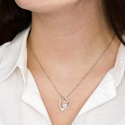I Love You Mom I Really Do Forever Love Necklace (14K White Gold Finish)