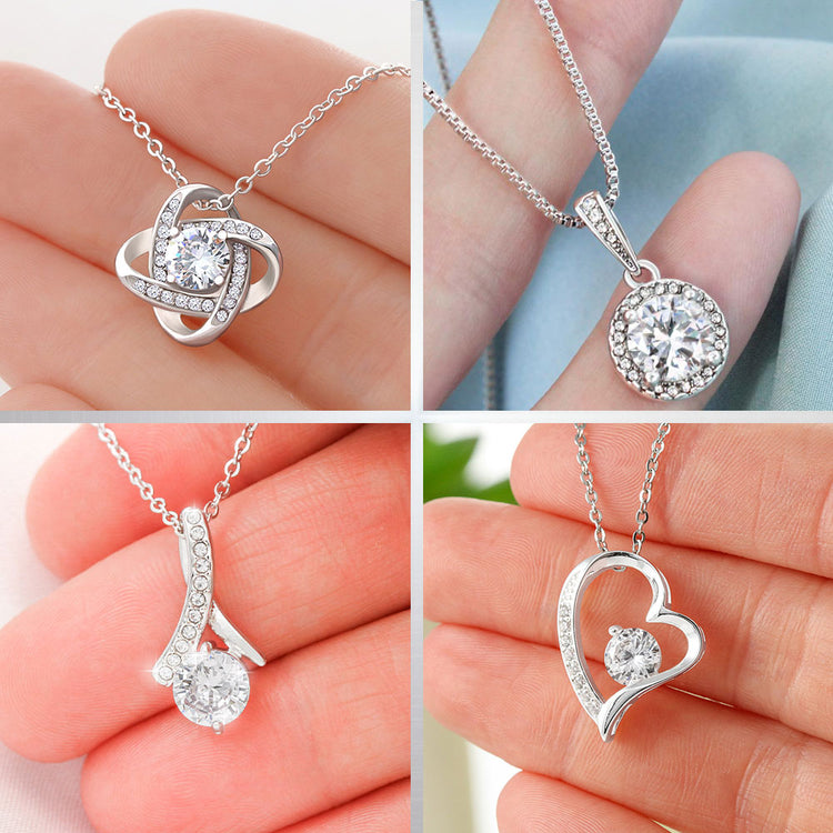 To My Beautiful Mother Necklace Gift From Daughter Son - You're my first teacher Love Knot, Alluring Beauty Necklace 067C - TGV