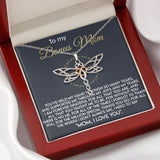 To My Bonus Mom Necklace Gift - Mom, I Love You - Love Knot, Alluring Beauty, Eternal Hope Necklace 070D - TGV