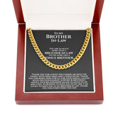 To My Brother In Law Necklace, Gifts for Brother In Law Birthday, Bonus Brother Gifts, Unbiological Bro, Cuban Link Chain Necklace - TGV