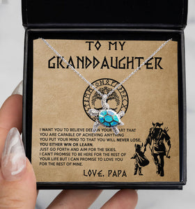 To My Daughter Granddaughter Necklace Gift - Viking Father Daughter Necklace Gift From Dad - Granddaughter Necklace Gift From Grandpa Papa - You either win or learn - Love Knot, Eternal Hope, Alluring Beauty Necklace 050C - TGV