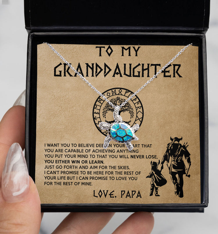 To My Daughter Granddaughter Necklace Gift - Viking Father Daughter Necklace Gift From Dad - Granddaughter Necklace Gift From Grandpa Papa - You either win or learn - Love Knot, Eternal Hope, Alluring Beauty Necklace 050C - TGV