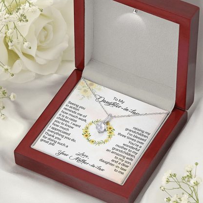 To My Daughter-In-Law - I am blessed three times over, Love Your Mother-In-Law, Birthday Gift, Alluring Beauty Necklace - TGV