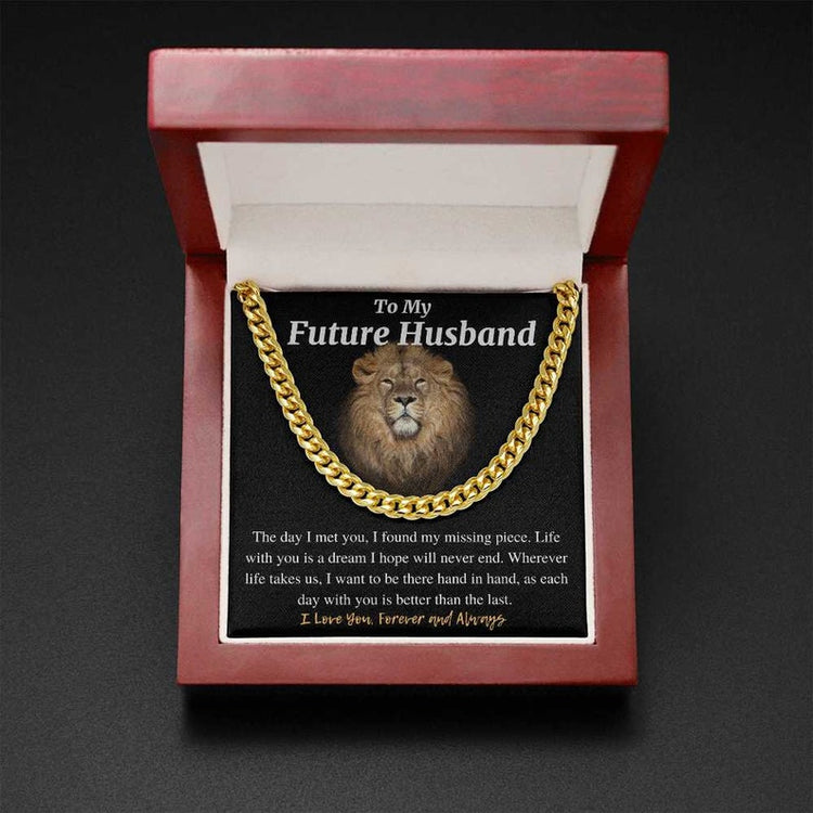 To My Future Husband Necklace, I Want To Be Hand In Hand, Necklace for Future Husband, Cuban Link Chain Necklace - TGV